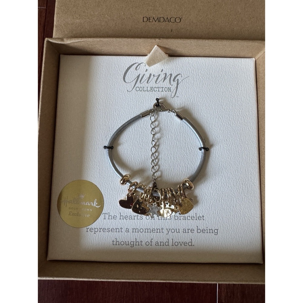 Demdaco Heart Charms with Snowflakes Giving Collection Bracelet-Hallmark